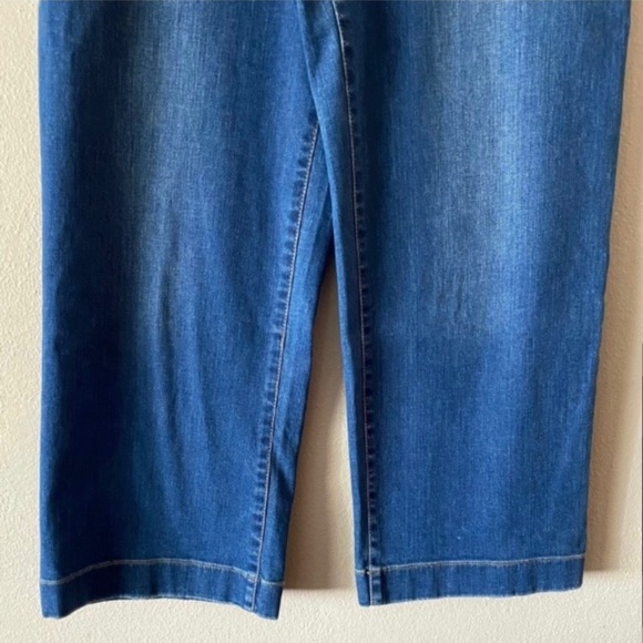 Garnet Hill Wide Leg High Waist Organic
Cotton Crop Denim Blue Jeans Size 29 - Picture 5 of 16